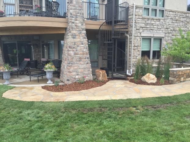 A recent flagstone pavers job in the Castle Rock, CO area